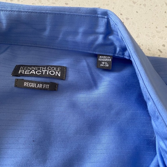 Kenneth Cole Reaction Men's Blue Dress Shirt - Picture 2 of 2
